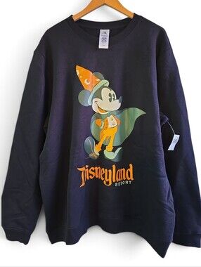 Disneyland Resort, Mickey Mouse The Sorceror Black Sweatshirt, Adult Large